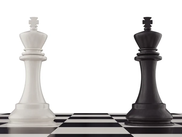 Black and white king on a chess board — Stock Photo, Image