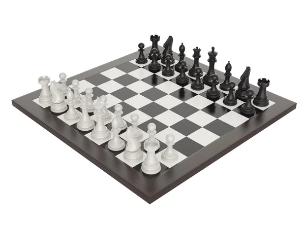 Ilustracja w szachy na szachownicy — Zdjęcie stockowe