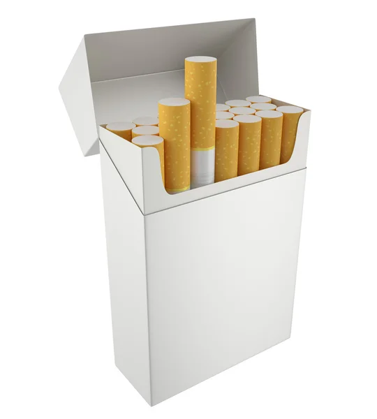 Pack of cigarettes, isolated on white background. — Stock Photo, Image
