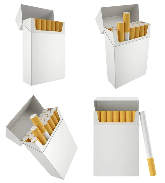 Embalagem de cigarros, isolada sobre fundo branco . — Fotografia de Stock