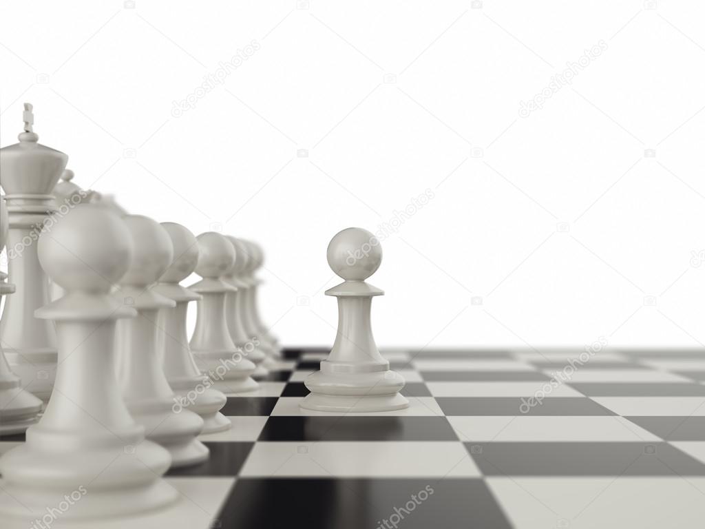 First move the pawns on a chessboard.