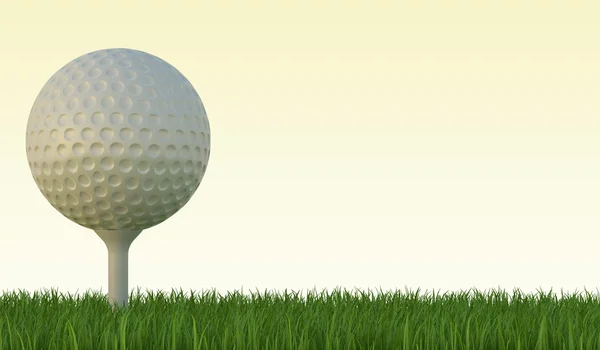 在绿色的草坪上的高尔夫球场球 — 图库照片