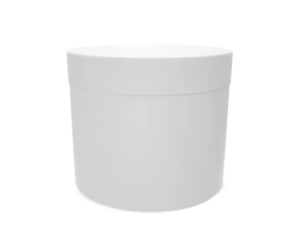 White blank cylinder with a lid. — Stock Photo, Image
