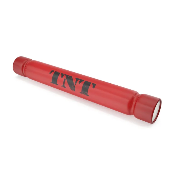 TNT βόμβα απομονωθεί σε λευκό φόντο. — Φωτογραφία Αρχείου