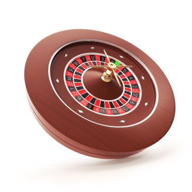 Beyaz bir arka plan üzerinde Casino rulet.