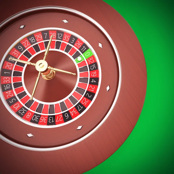 Casino Roulette met een groene achtergrond. — Stockfoto