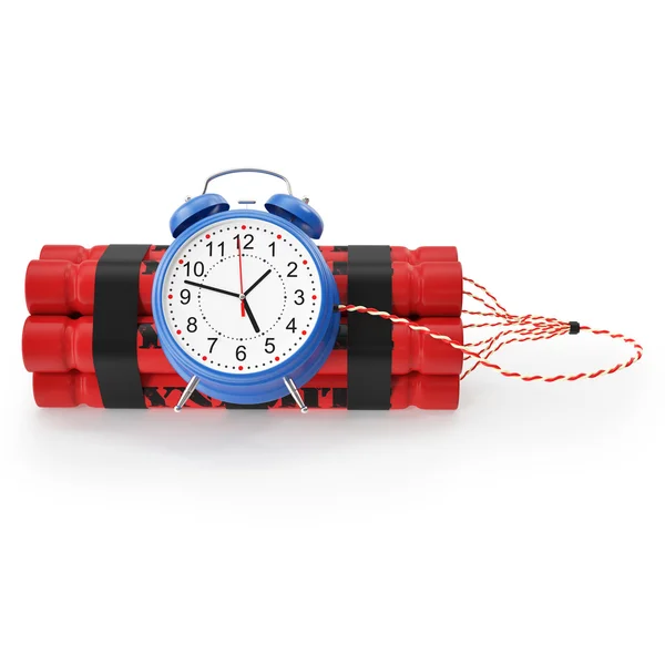 TNT, Dynamite time bomb on a white background. — Stock Photo, Image