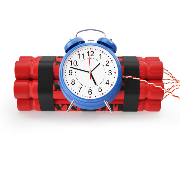 TNT, динамит бомба замедленного действия на белом фоне
.