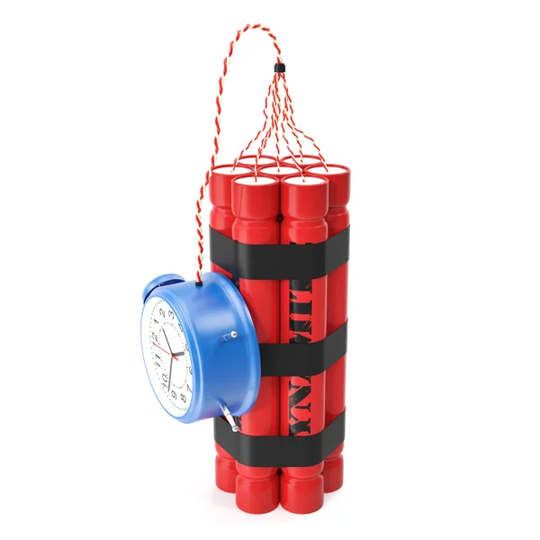 TNT, Dynamite time bomb on a white background. — Stock Photo, Image