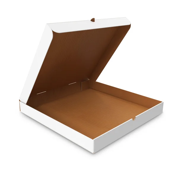 Caixa branca aberta para pizza . — Fotografia de Stock