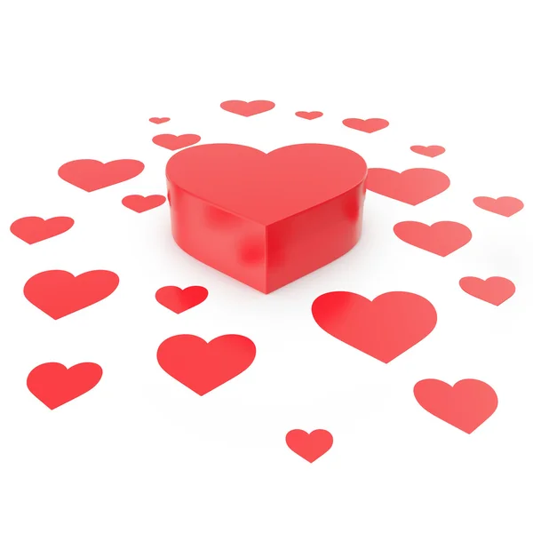 Happy Valentines day and close heart gift. — Stock Photo, Image