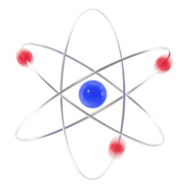 Symbol Atom in Bewegung mit Unschärfe. 3D-Illustration — Stockfoto