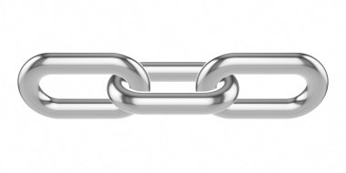 Metal zincir beyaz arkaplanda izole edildi.