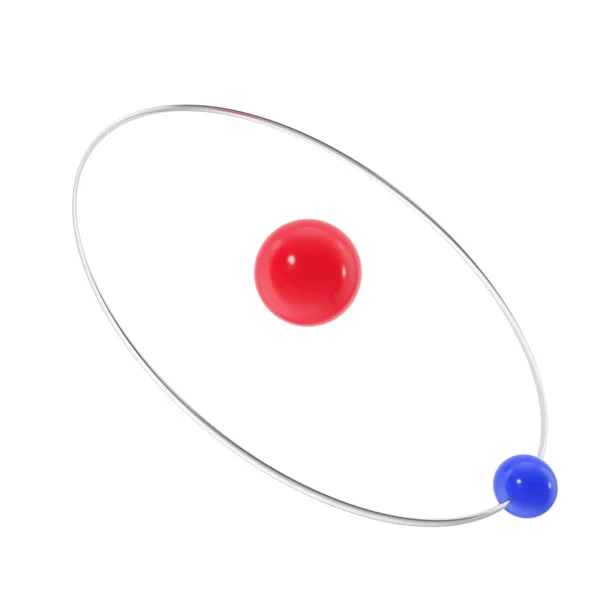白い背景に分離された水素原子 — ストック写真