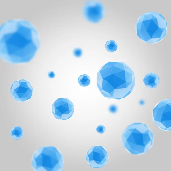 Molécules bleues abstraites, atomes polygone . — Photo