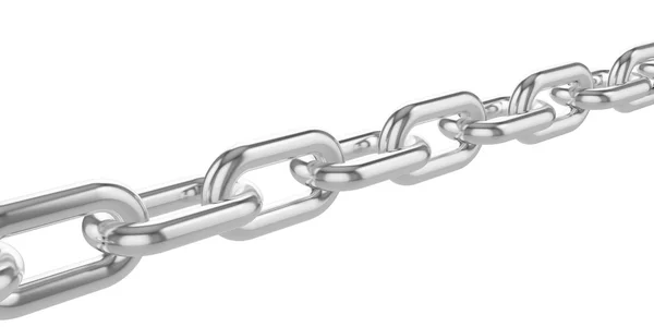 Chrome chain isolated on white background. — Stock Photo, Image