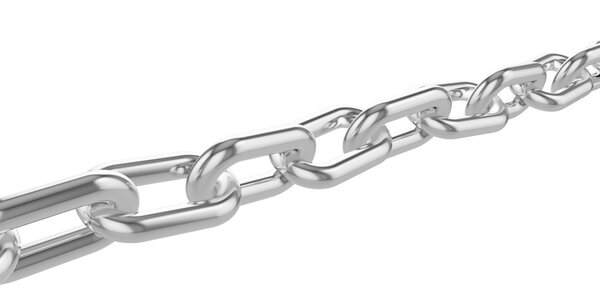 Хромовая цепь изолирована на белом фоне
.