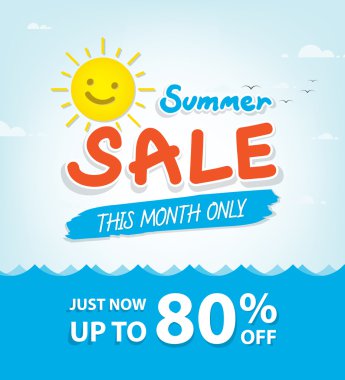 Başlık sayfası veya poster için yaz satış başlığı tasarım. Satış ve discou