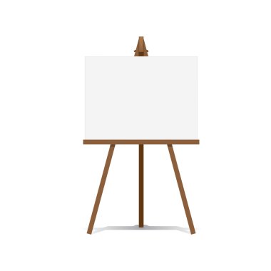 Art Easel and blank canvas space ready for your advertising and  clipart