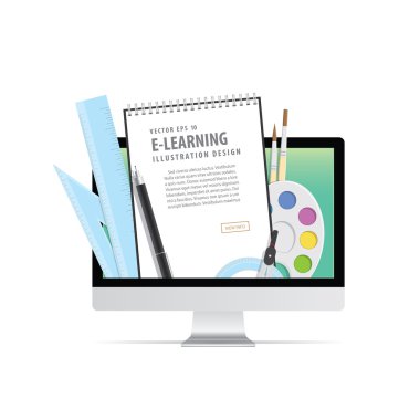 e-öğrenme ile bilgisayar, online bir ağ üzerinden öğrenme. Kablosuz