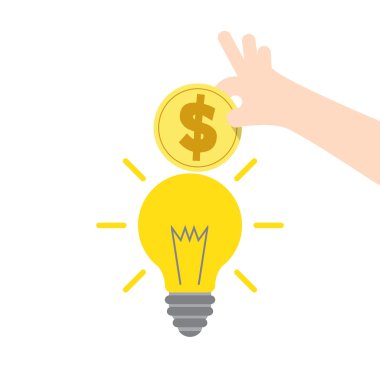 Yaratıcı veya elektrikli illüstrasyon için para tasarrufu ve harcama 