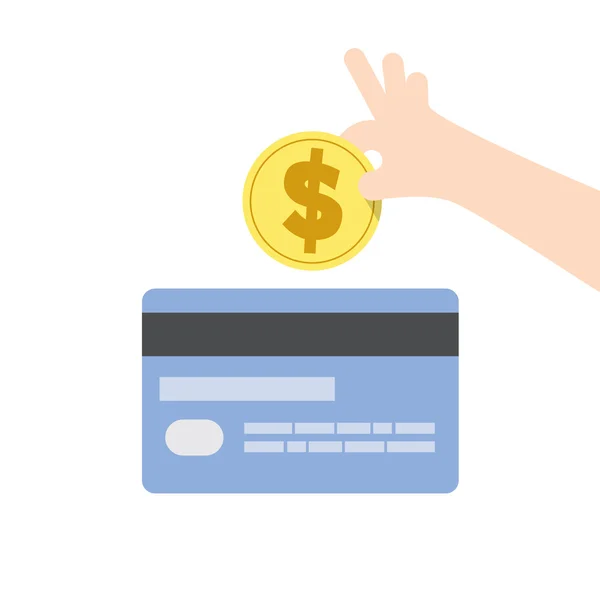Bezahlung von Kreditkartenschulden Illustrationsvektor. Finanzierungskonzept — Stockvektor