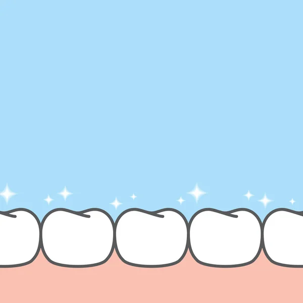 Banner Blanco Inferior Brillante Dientes Blancos Sanos Ilustración Vector Diseño — Archivo Imágenes Vectoriales