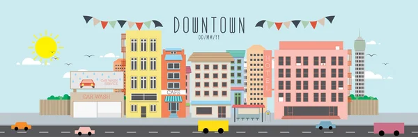 Downtown vector illustration — Stock Vector