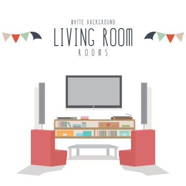 Living room (White Background) clipart