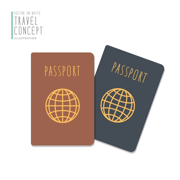 Pasaportes vector plano . — Vector de stock