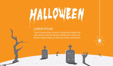 Arka plan olarak bir tom ile içerik için turuncu Halloween belirtileri