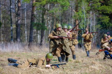 İkinci Dünya Savaşı 'nın yeniden inşası. Rus partizan birliği kendini savunuyor. Büyük Vatanseverlik Savaşı. Odessa 'nın kurtuluşu. Zelenograd Rusya 18 Nisan 2021