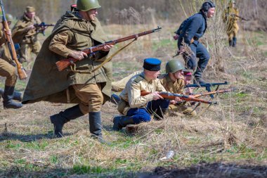 İkinci Dünya Savaşı 'nın yeniden inşası. Rus partizan birliği saldırıya devam ediyor. Büyük Vatanseverlik Savaşı. Odessa 'nın kurtuluşu. Zelenograd Rusya 18 Nisan 2021