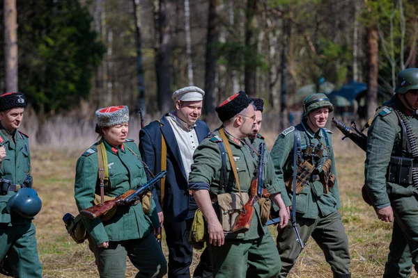 Ricostruzione Della Seconda Guerra Mondiale Distaccamento Tedesco Continua Offensiva Grande — Foto Stock