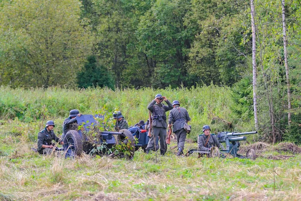 Rekonstrukcja Czas Duży Ojczysty Wojna Niemieckie Oddziały Zaczynają Ofensywę Moskwa — Zdjęcie stockowe