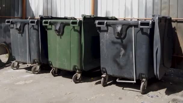 Poubelles hautes dans une zone clôturée — Video