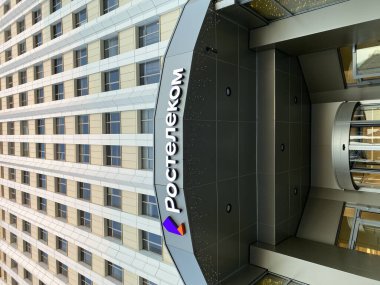 Moskova, Rusya - 28 Aralık 2020: Rostelecom genel merkez girişi