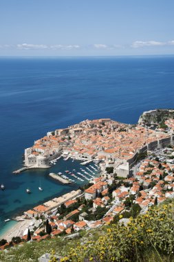 Tarihi kent merkezi ve liman Dubrovnik Hırvatistan'ın genel bakış