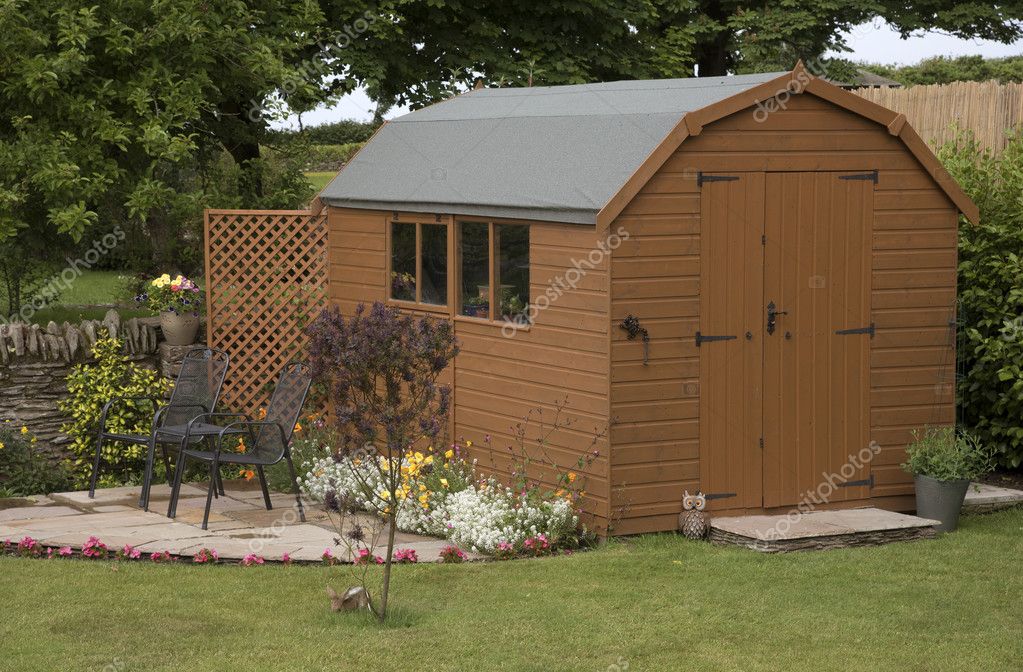 A Barn Style Garden Shed With Double Doors Stock Editorial