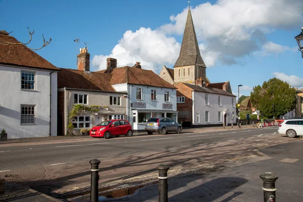 Stockbridge Hampshire England Storbritannien 2021 Stockbridge Huvudgata Med Färgglada Byggnader — Stockfoto