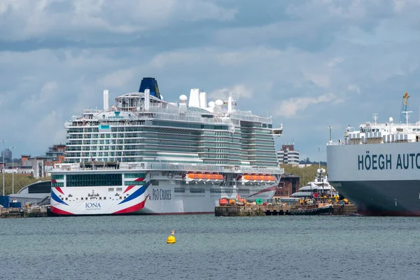 Саутгемптон Англія Велика Британія 2021 Новий Круїзний Корабель Флоту Iona — стокове фото