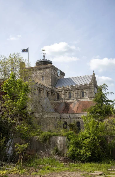 Ρόμσι Χάμσαϊρ Αγγλία Ηνωμένο Βασίλειο 2021 Romsey Abbey Μεγαλύτερη Εκκλησία — Φωτογραφία Αρχείου