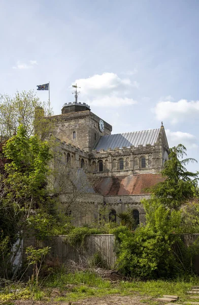 Romsey Hampshire Inghilterra Regno Unito 2021 Romsey Abbey Più Grande — Foto Stock