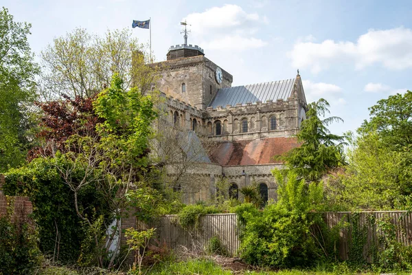 Romsey Hampshire England Storbritannien 2021 Romsey Abbey Den Största Församlingskyrkan — Stockfoto