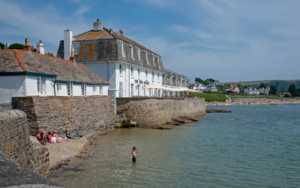 Mawes Cornwall Anglia Egyesült Királyság 2021 Ben Nyaralók Egy Kis — Stock Fotó