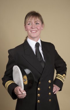 Female senior naval officer in uniform clipart