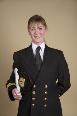 Female senior naval officer in uniform clipart