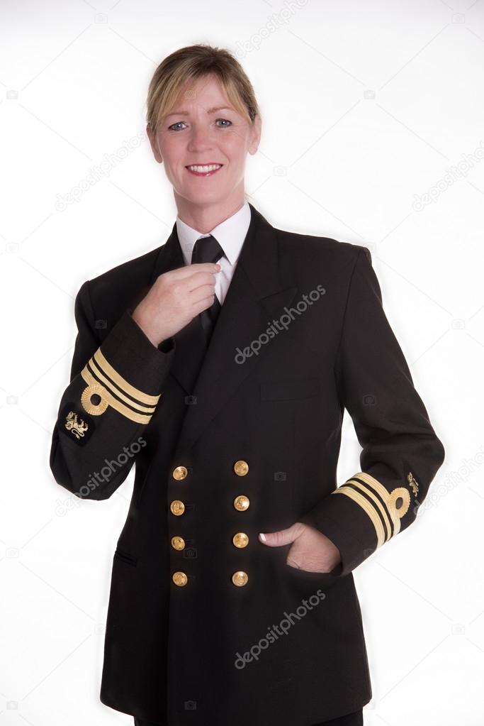 Female navy officer in uniform
