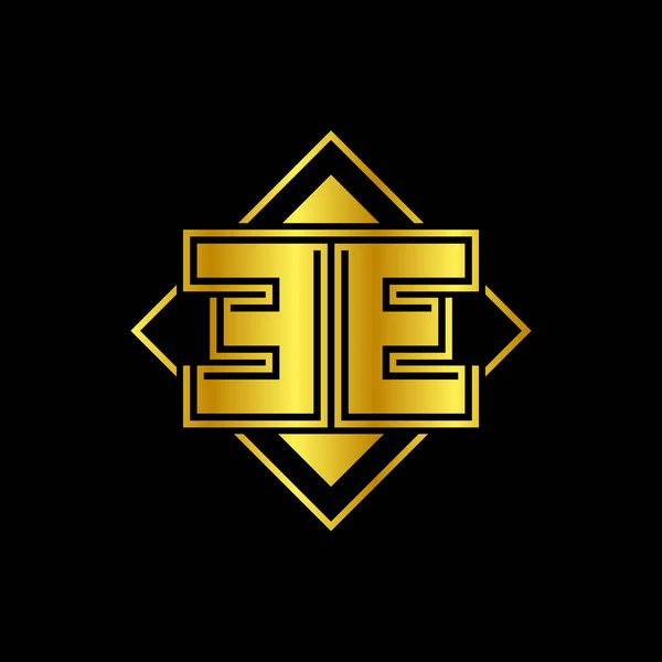 手紙のEeゴールデンミラー 高級ロゴ 会社やブランドのためのモダンなデザインのロゴベクトル — ストックベクタ