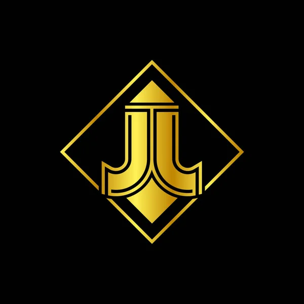手紙Jjゴールデンミラー 高級ロゴ 会社やブランドのためのモダンなデザインのロゴベクトル — ストックベクタ
